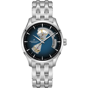HAMILTON 漢米爾頓 JAZZMASTER 爵士系列 OPEN HEART 80小時自動腕錶漸層藍 40mm H32675140 - 新萬國鐘錶