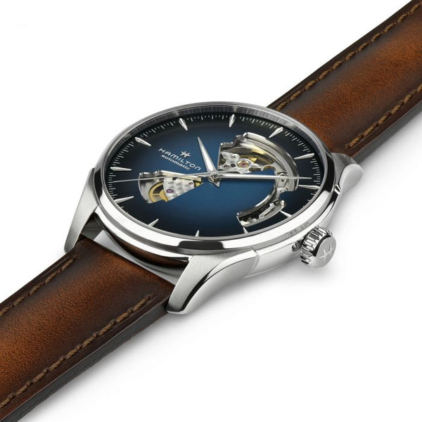 HAMILTON 漢米爾頓 JAZZMASTER 爵士系列 OPEN HEART 80小時自動腕錶漸層藍 40mm H32675540