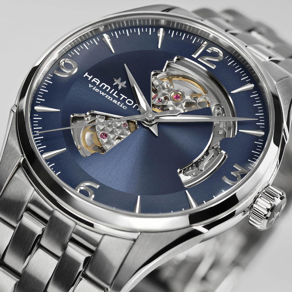 HAMILTON 漢米爾頓 JAZZMASTER 爵士系列 OPEN HEART 80小時自動腕錶 42mm H32705141