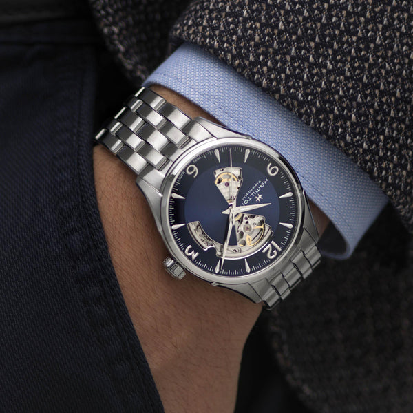 HAMILTON 漢米爾頓 JAZZMASTER 爵士系列 OPEN HEART 80小時自動腕錶 42mm H32705141