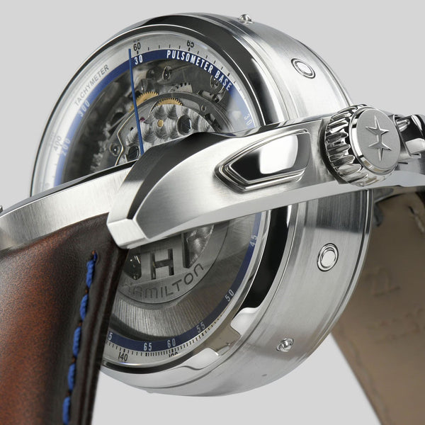 Hamilton 漢米爾頓 Jazzmaster 爵士系列翻轉雙面計時機械腕錶 44mm H32876550