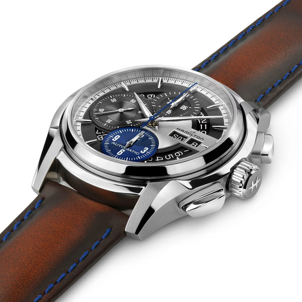 Hamilton 漢米爾頓 Jazzmaster 爵士系列翻轉雙面計時機械腕錶 44mm H32876550