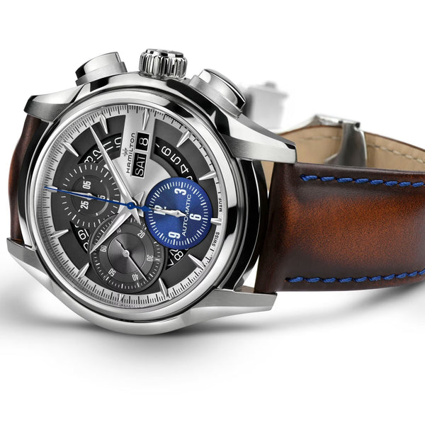 Hamilton 漢米爾頓 Jazzmaster 爵士系列翻轉雙面計時機械腕錶 44mm H32876550