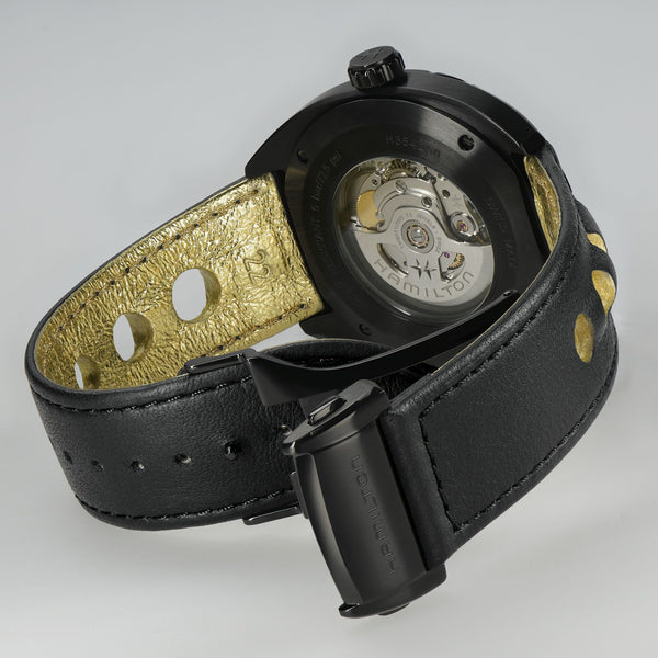 Hamilton 漢米爾頓美國經典 PAN EUROP 黑金配色機械腕錶星期日曆腕錶 H35425730