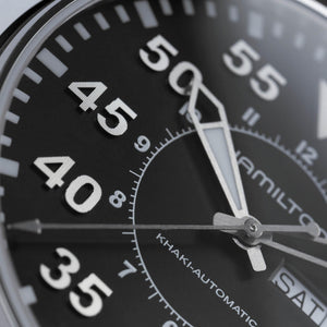 Hamilton 漢米爾頓 Khaki Aviation 卡其航空系列不銹鋼機械飛行錶 46mm H64715535 - 新萬國鐘錶