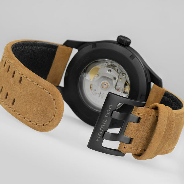 Hamilton 漢米爾頓 Khaki Field 卡其野戰系列黑色PVD自動上鏈鈦金屬腕錶 42mm H70665533