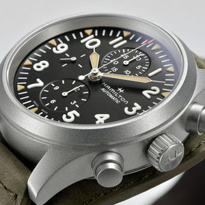 Hamilton 漢米爾頓 Khaki Field 卡其野戰自動機械計時碼錶 44mm H71706830 - 新萬國鐘錶