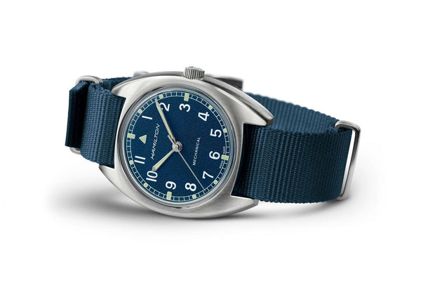 Hamilton 漢米爾頓 Pilot Pioneer 卡其航空系列手上鏈藍面款機械錶 36mm H76419941