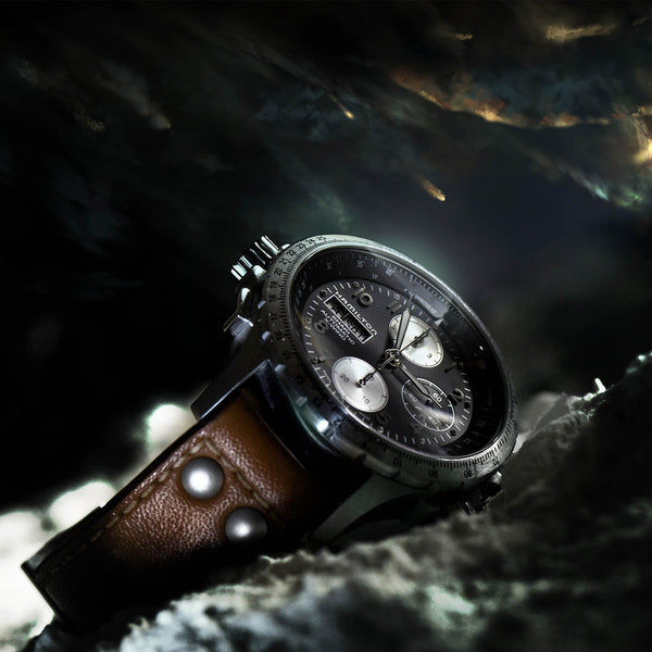 Hamilton 漢米爾頓 X-Wind 卡其航空系列不銹鋼機械飛行計時碼錶 44mm H77616533