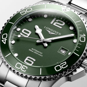 Longines 浪琴深海征服者系列浪鬼陶瓷潛水機械錶 41mm L37814066 綠面 - 新萬國鐘錶