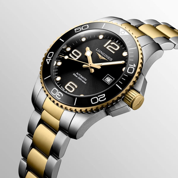 LONGINES 浪琴 HydroConquest 深海征服者系列浪鬼陶瓷潛水機械錶 43mm L37823567 黑金黃色PVD塗層