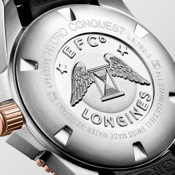 LONGINES 浪琴 HydroConquest 深海征服者系列浪鬼陶瓷潛水機械錶 43mm L37823589 黑面玫瑰金PVD塗層