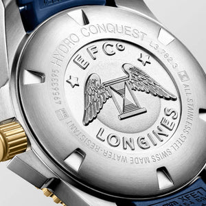 LONGINES 浪琴 HydroConquest 深海征服者系列浪鬼陶瓷潛水機械錶 43mm L37823969 藍金黃色PVD塗層