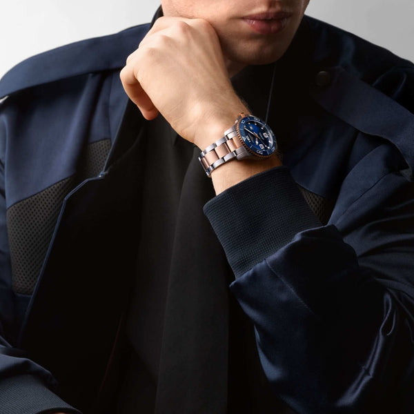 LONGINES 浪琴 HydroConquest 深海征服者系列浪鬼陶瓷潛水機械錶 43mm L37823987 藍面玫瑰金PVD塗層