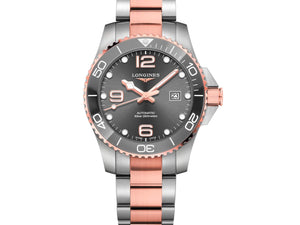LONGINES 浪琴 HydroConquest 深海征服者系列浪鬼陶瓷潛水機械錶 43mm L37823787 灰面玫瑰金PVD塗層 - 新萬國鐘錶