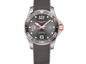 LONGINES 浪琴 HydroConquest 深海征服者系列浪鬼陶瓷潛水機械錶 43mm L37823789 灰面玫瑰金PVD塗層 - 新萬國鐘錶
