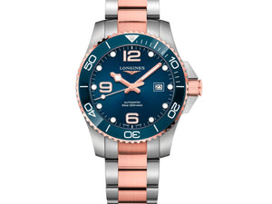 LONGINES 浪琴 HydroConquest 深海征服者系列浪鬼陶瓷潛水機械錶 43mm L37823987 藍面玫瑰金PVD塗層 - 新萬國鐘錶