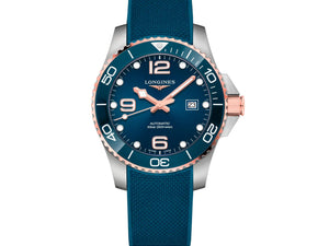 LONGINES 浪琴 HydroConquest 深海征服者系列浪鬼陶瓷潛水機械錶 43mm L37823989 藍面玫瑰金PVD塗層 - 新萬國鐘錶