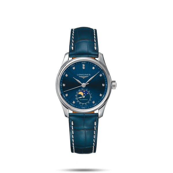 LONGINES 浪琴 MASTER 巨擘系列月相機械腕錶 藍面 34mm L24094970