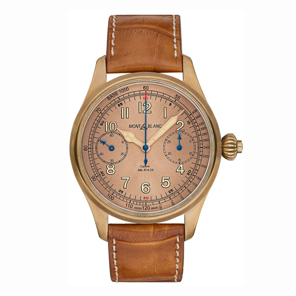 MontBlanc 萬寶龍 1858系列青銅單按把計時碼錶 Minerva 自製機芯限量版100枚 117064