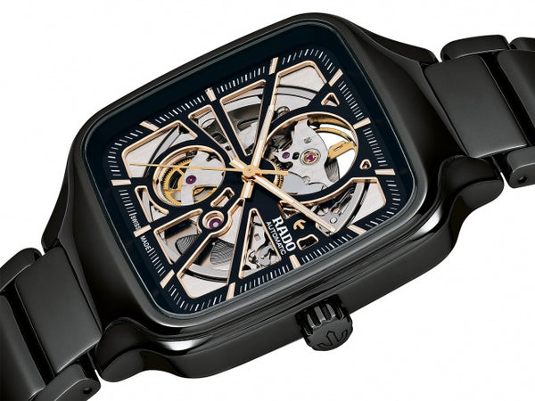 RADO 雷達錶 TRUE SQUARE OPEN HEART 真我系列方形開芯陶瓷自動機械腕錶 38mm R27086162