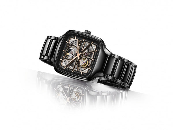 RADO 雷達錶 TRUE SQUARE OPEN HEART 真我系列方形開芯陶瓷自動機械腕錶 38mm R27086162