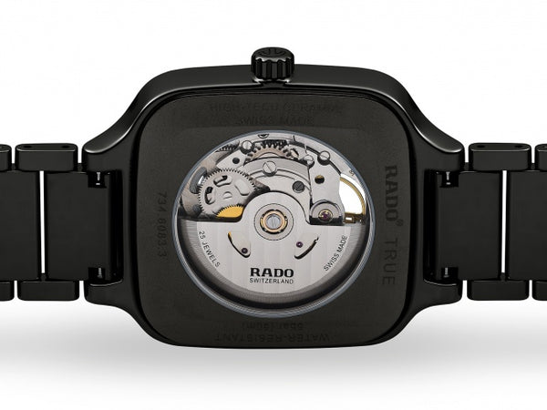 RADO 雷達錶 TRUE SQUARE OPEN HEART 真我系列方形開芯陶瓷自動機械腕錶 38mm R27086162