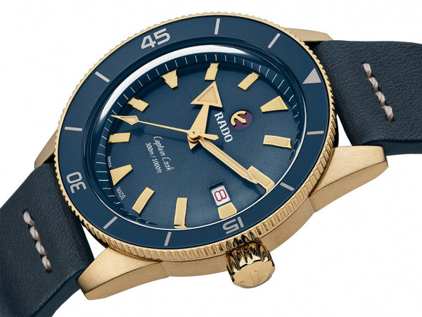 RADO 雷達錶 CAPTAIN COOK BRONZE 庫克船長青銅腕錶 藍面 42mm R32504205