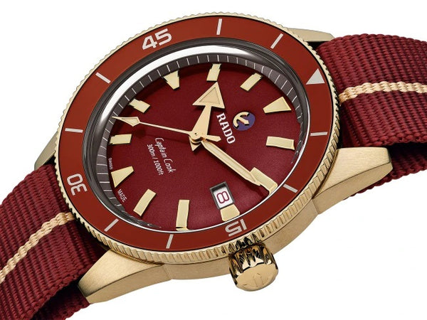 RADO 雷達錶 CAPTAIN COOK BRONZE 庫克船長青銅腕錶 紅面 42mm R32504407