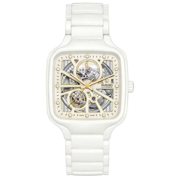 RADO 雷達錶 True Square 真我系列方形開芯陶瓷機械腕錶 R27073702