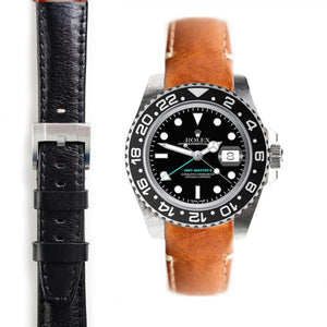 ROLEX 兩地時間 GMT Master II 陶瓷框 皮帶配穿扣 - 新萬國鐘錶