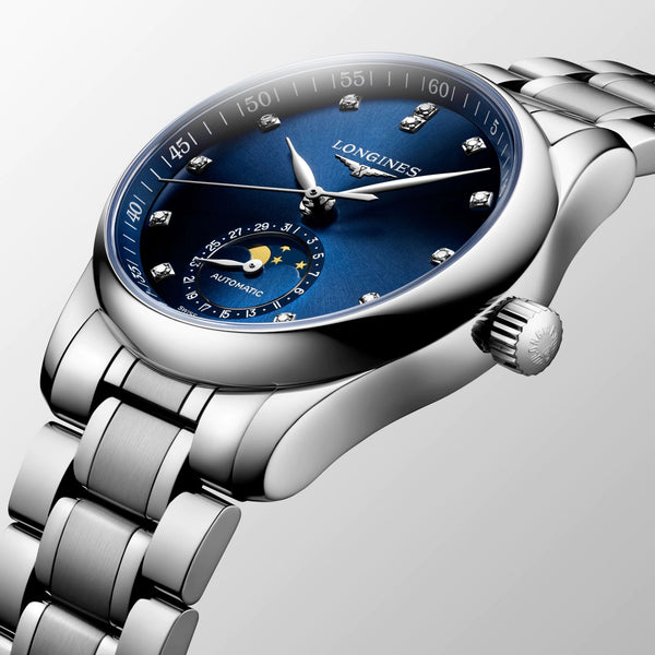 LONGINES 浪琴 MASTER 巨擘系列月相機械腕錶 藍面 34mm L24094976