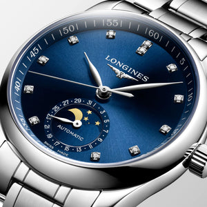 LONGINES 浪琴 MASTER 巨擘系列月相機械腕錶 藍面 34mm L24094976