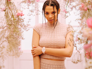 RADO True Thinline 雷達真薄系列世界花園特別版粉陶瓷石英錶 39mm R27120402