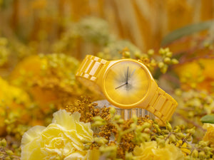 RADO True Thinline 雷達真薄系列世界花園特別版黃陶瓷石英錶 39mm R27122252