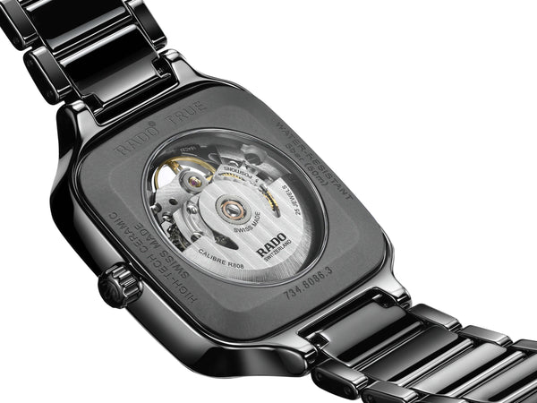 RADO TRUE SQUARE 雷達錶真我方形系列鏤空陶瓷自動機械腕錶 38mm R27124162
