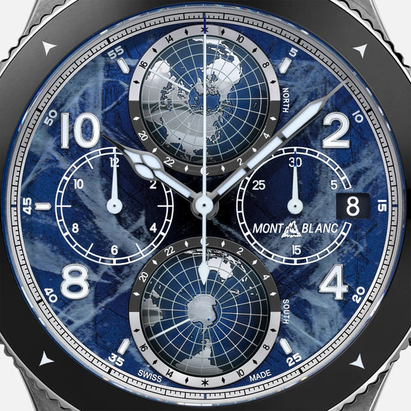 MontBlanc 萬寶龍1858 Geosphere 世界時區計時碼錶 0 Oxygen零氧限量版290枚 44mm 129624