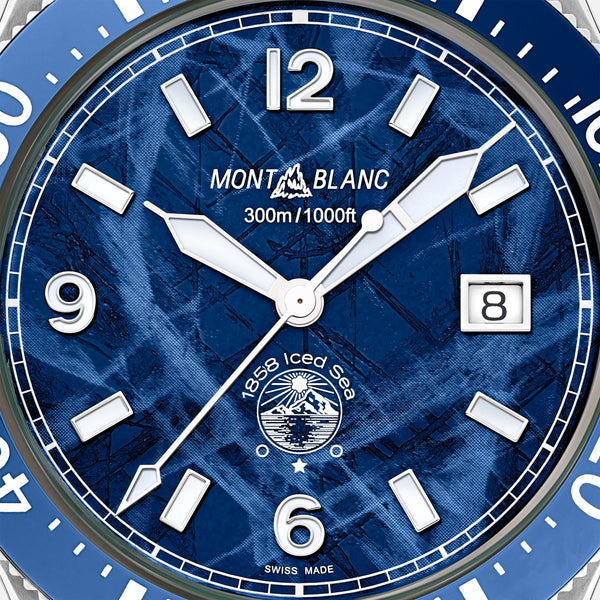 MontBlanc 萬寶龍 Iced Sea 系列300米日期顯示自動潛水腕錶 41mm 129370