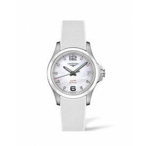 LONGINES 浪琴征服者系列超精準V.H.P. 萬年曆石英女士母貝鑽面腕錶 43mm L33194879